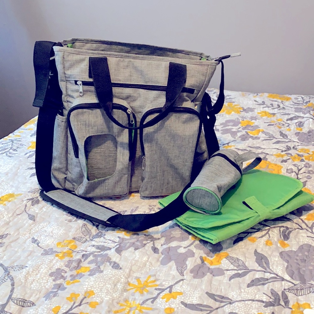 Cute grey diaper bag